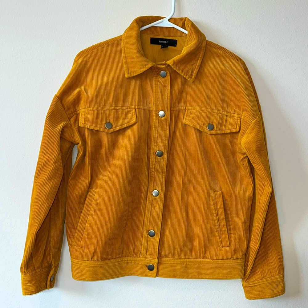Forever 21 Corduroy Jacket. Mustard color Size Small. Almost new.